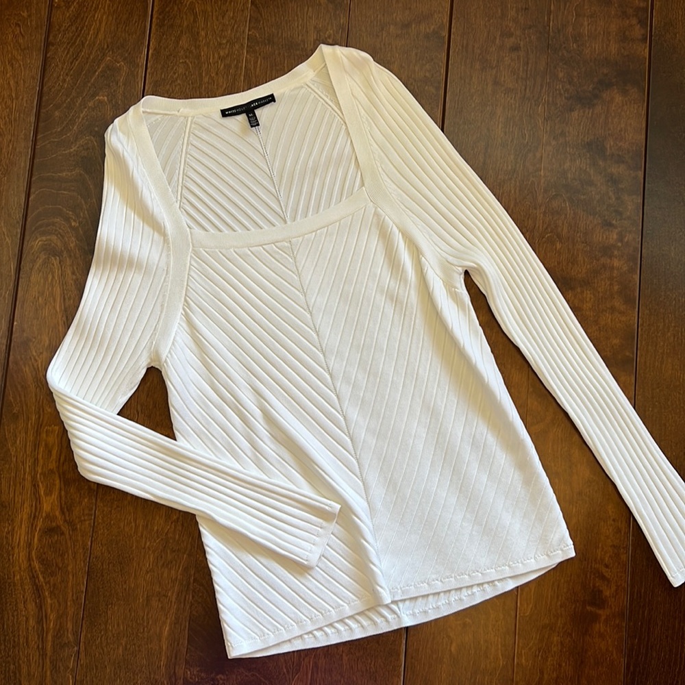 White House Black Market long sleeve, white shirt